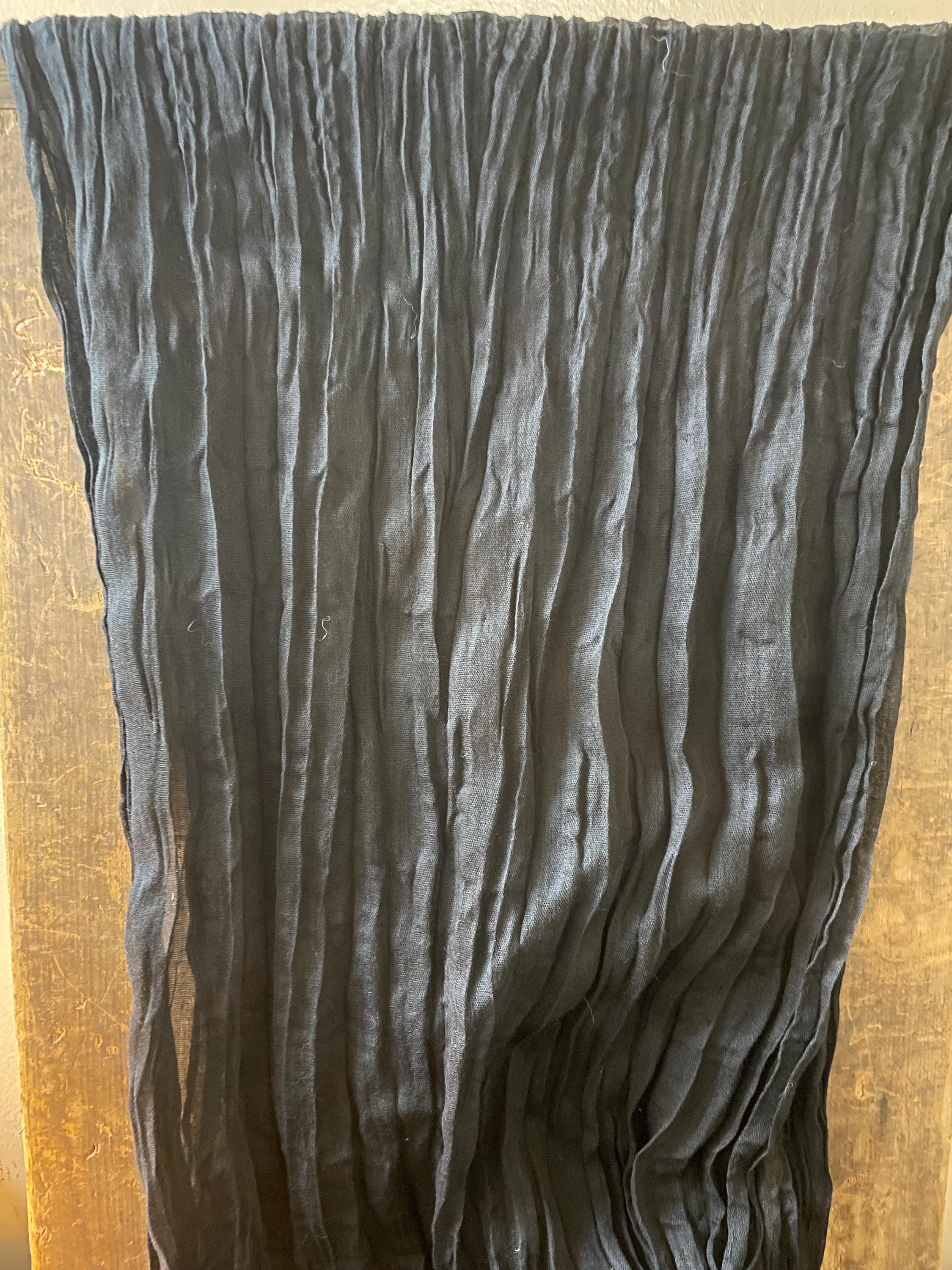 3 Yards of Grungy Stained Primitive Fall Halloween Heavy Cheesecloth For Decorating Black