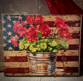 Primitive Americana Grungy Decorative Canvas Print 8x10