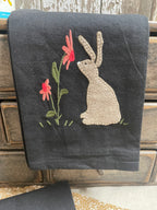 Primitive Towel With Bunny 19x28