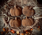 4 Primitive Fall Halloween blackened wax pumpkin Bowl Fillers