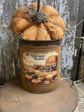 Primitive Pumpkin In Can Shelf Sitter 9x6