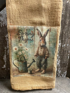 Primitive Decorative Easter Flour Sac Towel With Picture 28x29