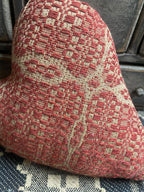 Primitive Handmade Valentines Coverlet Heart Red 10x9