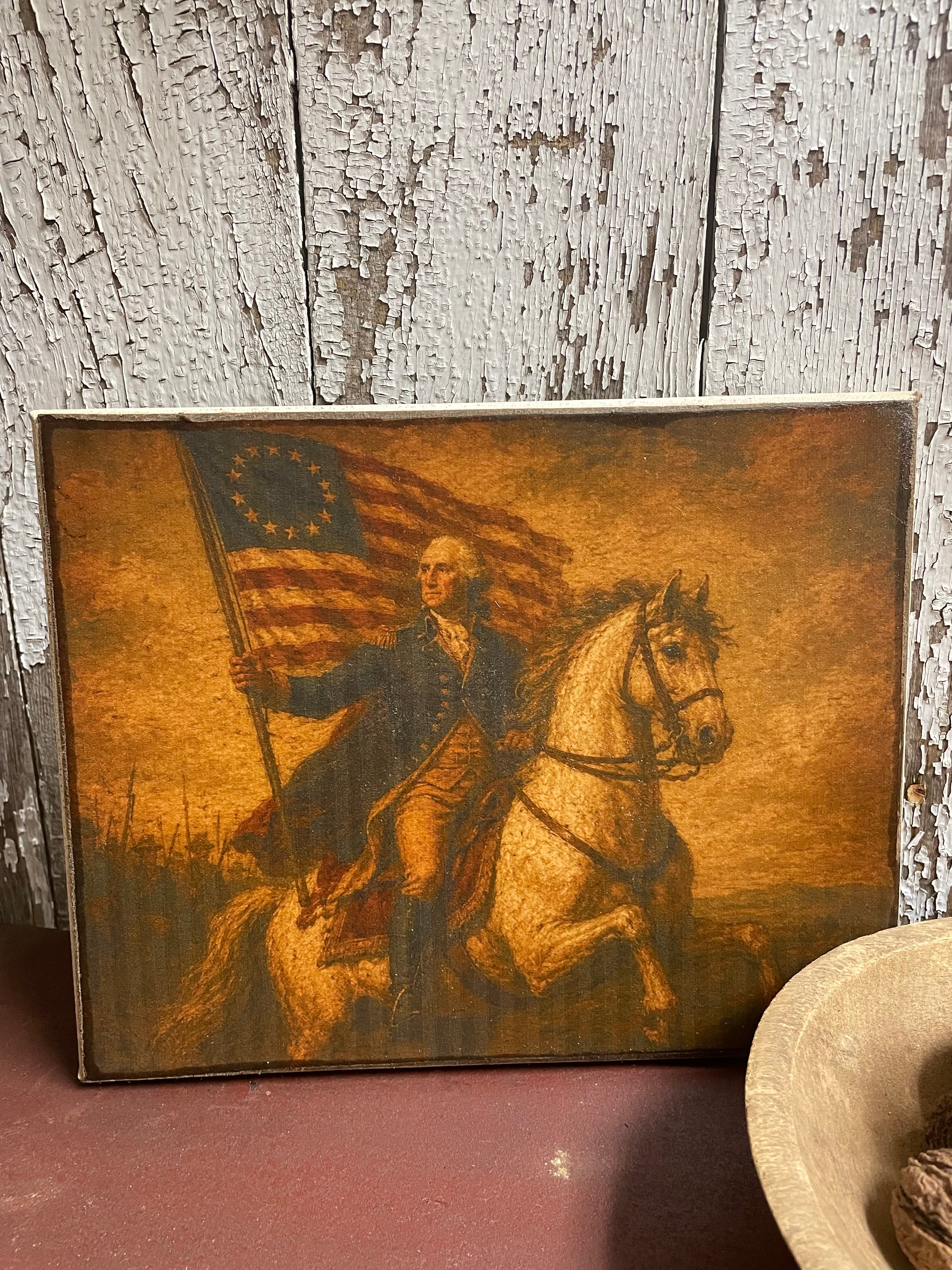 Primitive Americana Grungy Decorative Canvas Print 8x10