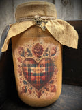 Primitive Valentines Jar With Picture And Keys 6x4