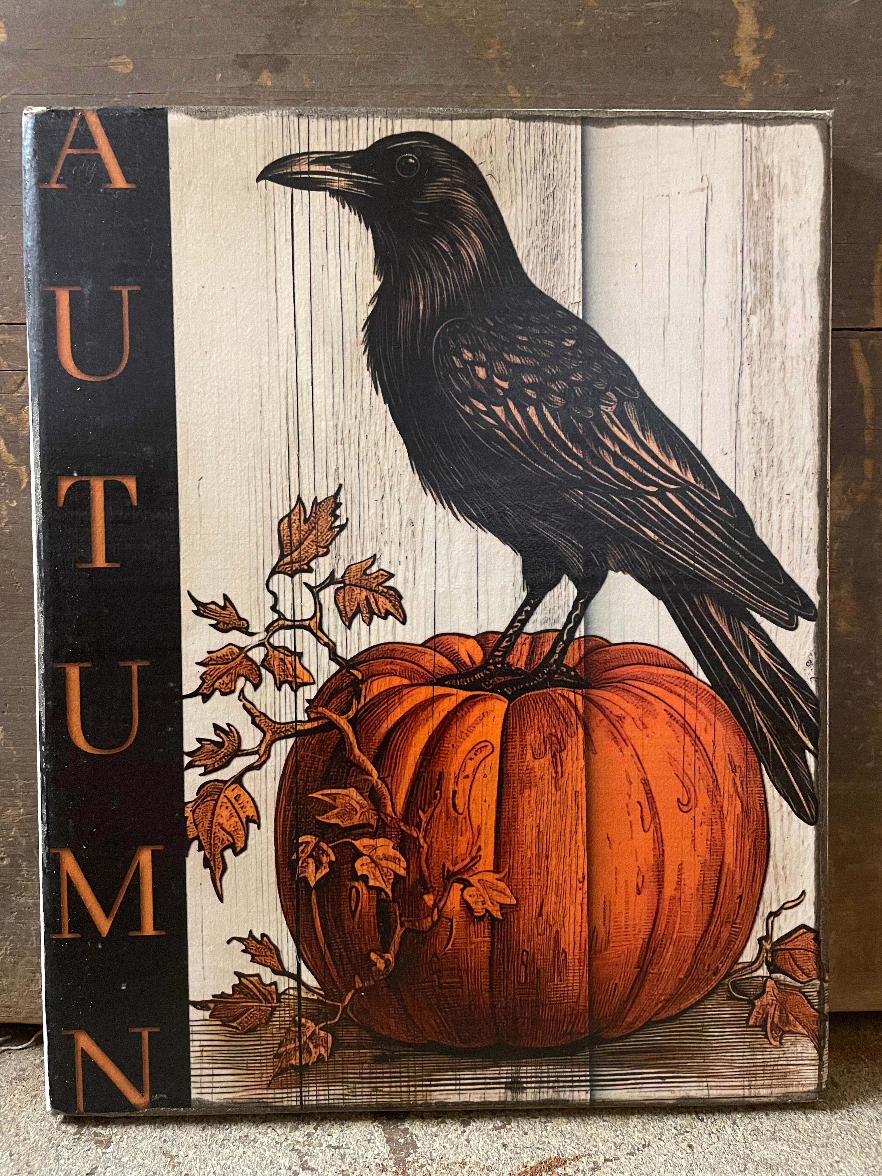 Primitive Fall Grungy Decorative Canvas Print 8x10