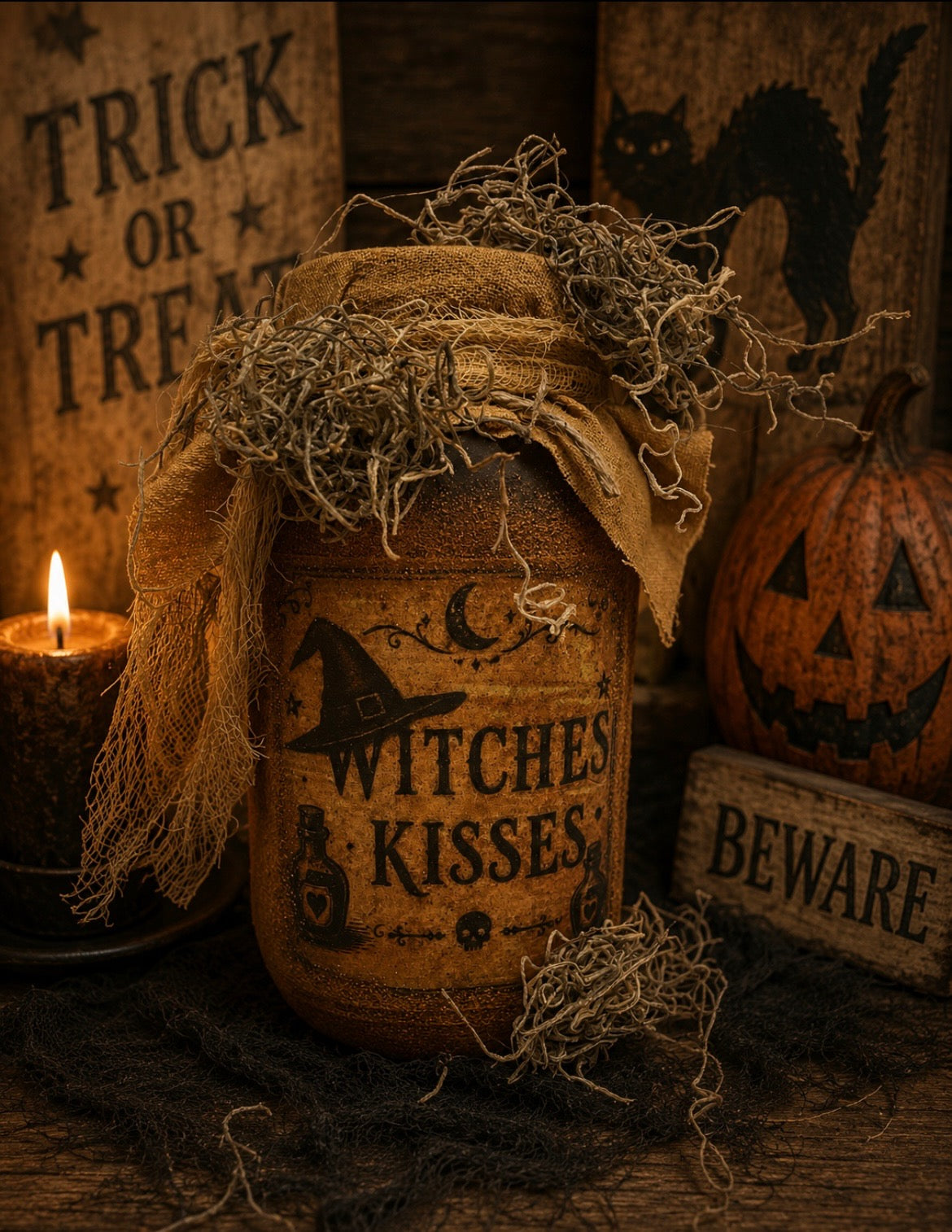 Primitive Fall Pantry Jar 6x4