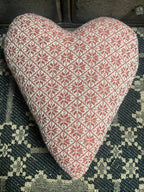 Primitive Handmade Valentines Coverlet Heart Vintage Red 10x9