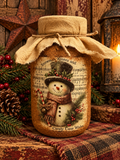 Primitive Winter Pantry Jar 6x4