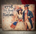 Primitive Americana Grungy Decorative Canvas Print 8x10
