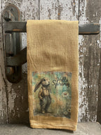 Primitive Decorative Easter Flour Sac Towel With Picture 28x29