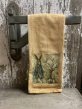 Primitive Decorative Easter Flour Sac Towel With Picture 28x29