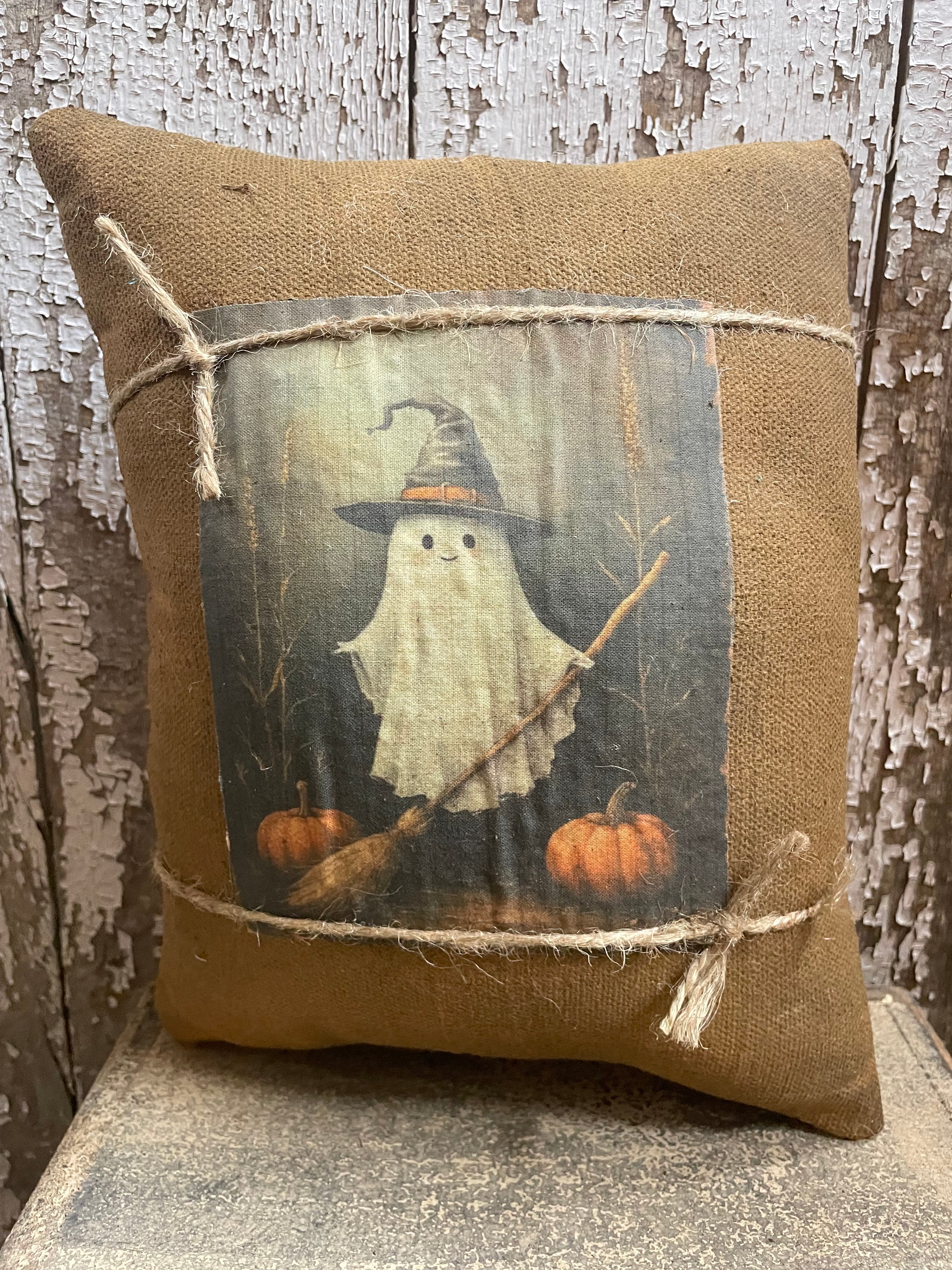Small Primitive Fall Feedsac Pillow 10x8