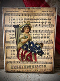 Primitive Americana Grungy Decorative Canvas Print 8x10