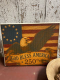 Primitive Americana Grungy Decorative Canvas Print 8x10