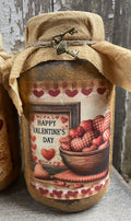 Primitive Valentines Jar With Picture And Keys 6x4