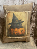 Small Primitive Fall Feedsac Pillow 10x8