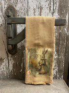Primitive Decorative Easter Flour Sac Towel With Picture 28x29