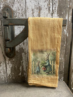 Primitive Decorative Easter Flour Sac Towel With Picture 28x29