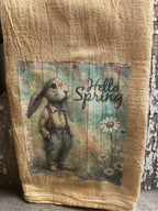 Primitive Decorative Easter Flour Sac Towel With Picture 28x29