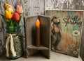 Primitive Corner Sconce With Candle 9x3x4 Cobblestone