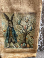 Primitive Decorative Easter Flour Sac Towel With Picture 28x29