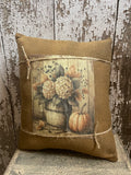 Small Primitive Fall Feedsac Pillow 10x8
