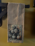 Primitive Decorative Fall Flour Sac Towel With Picture 28x29