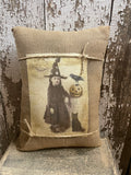 Small Primitive Fall Feedsac Pillow 10x8