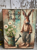 Primitive Easter Grungy Decorative Canvas Print 8x10