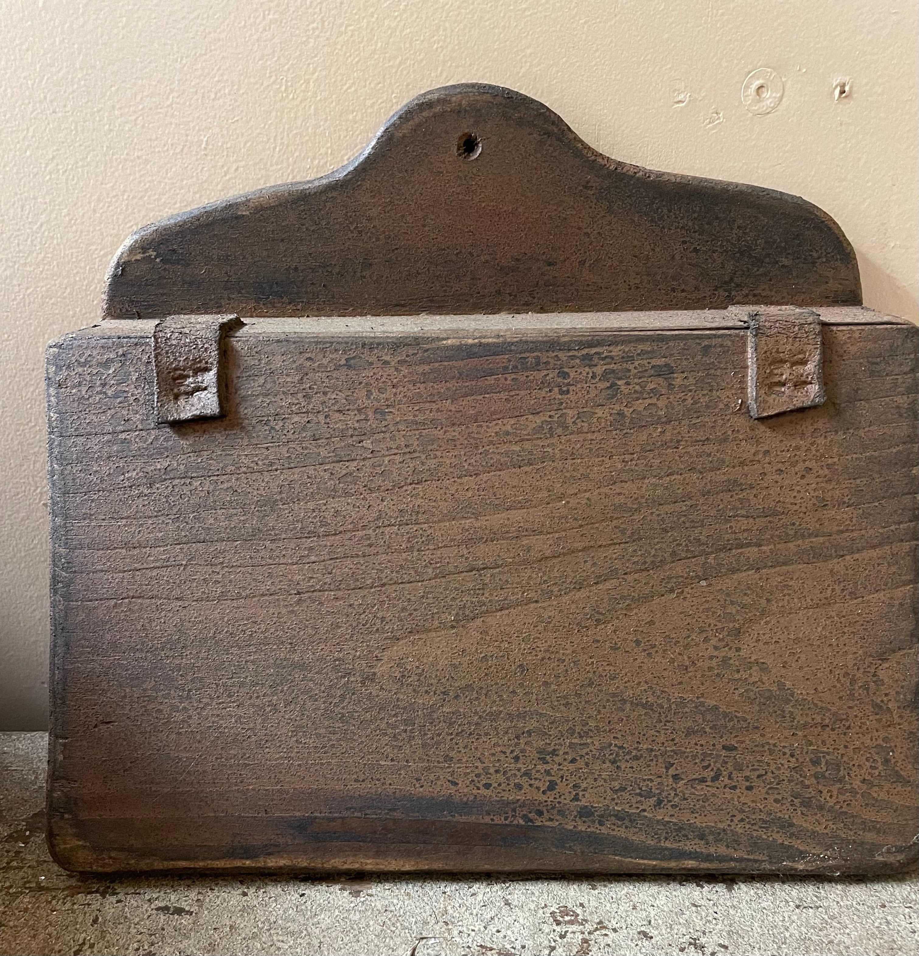 Primitive 10x11x6 Wooden Thermostat Cover Mustard Over Black