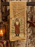 Primitive Decorative Winter Flour Sac Towel With Picture 28x29