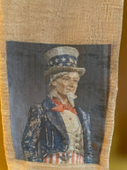 Primitive Decorative Americana Flour Sac Towel With Picture 28x29