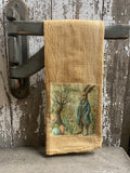 Primitive Decorative Easter Flour Sac Towel With Picture 28x29