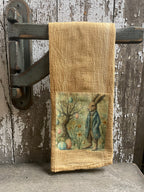 Primitive Decorative Easter Flour Sac Towel With Picture 28x29