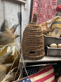Handmade Primitive Grungy Bee Skep 12x8