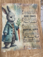 Primitive Decorative Easter Flour Sac Towel With Picture 28x29