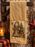 Primitive Decorative Winter Flour Sac Towel With Picture 28x29