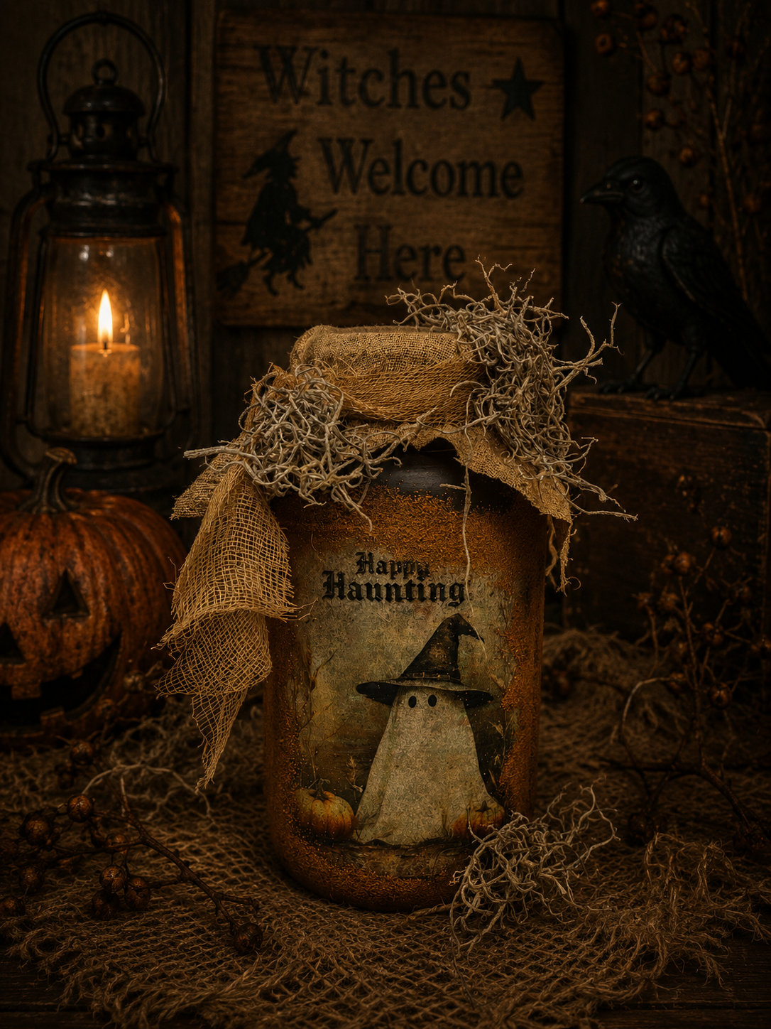 Primitive Fall Pantry Jar 6x4