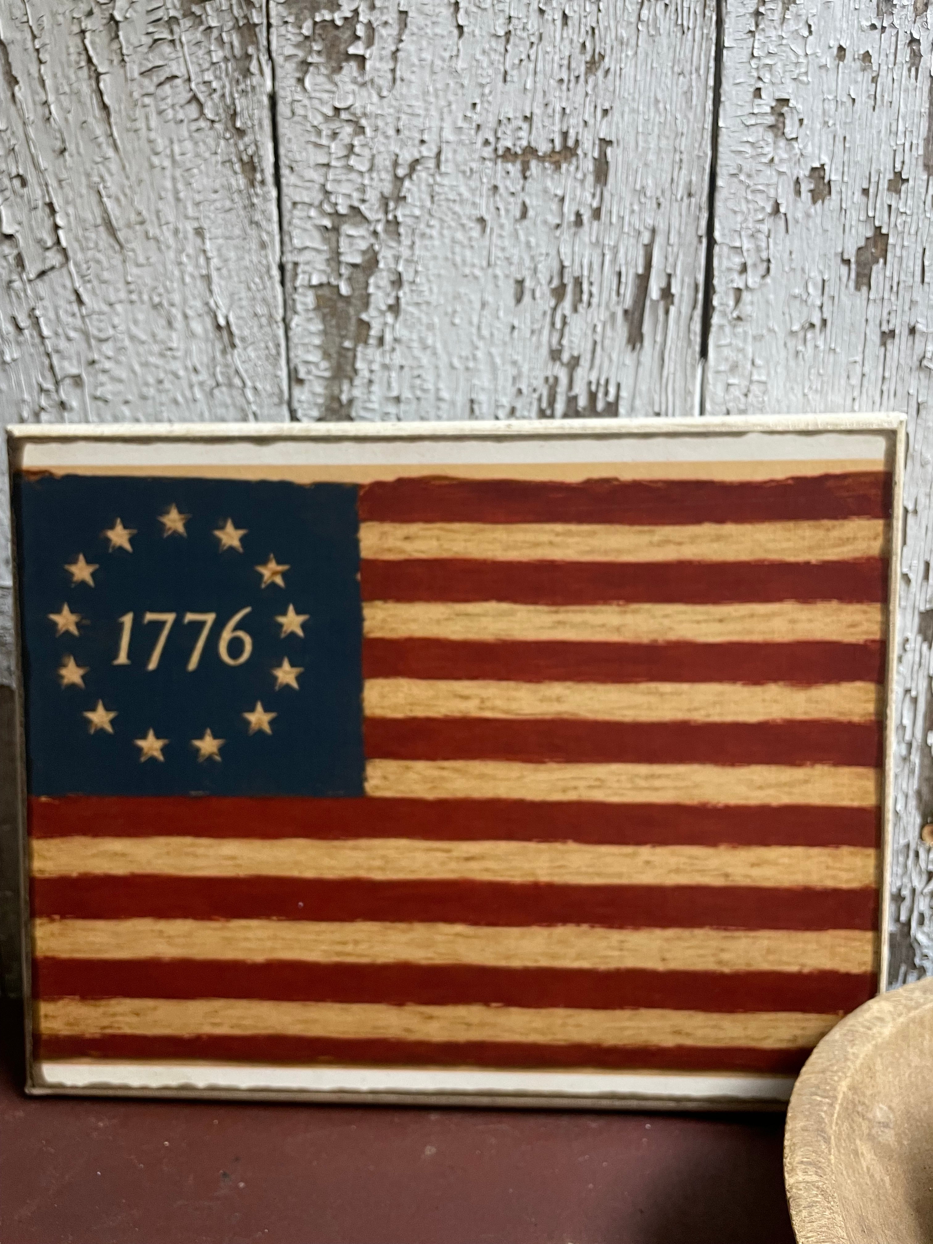 Primitive Americana Grungy Decorative Canvas Print 8x10