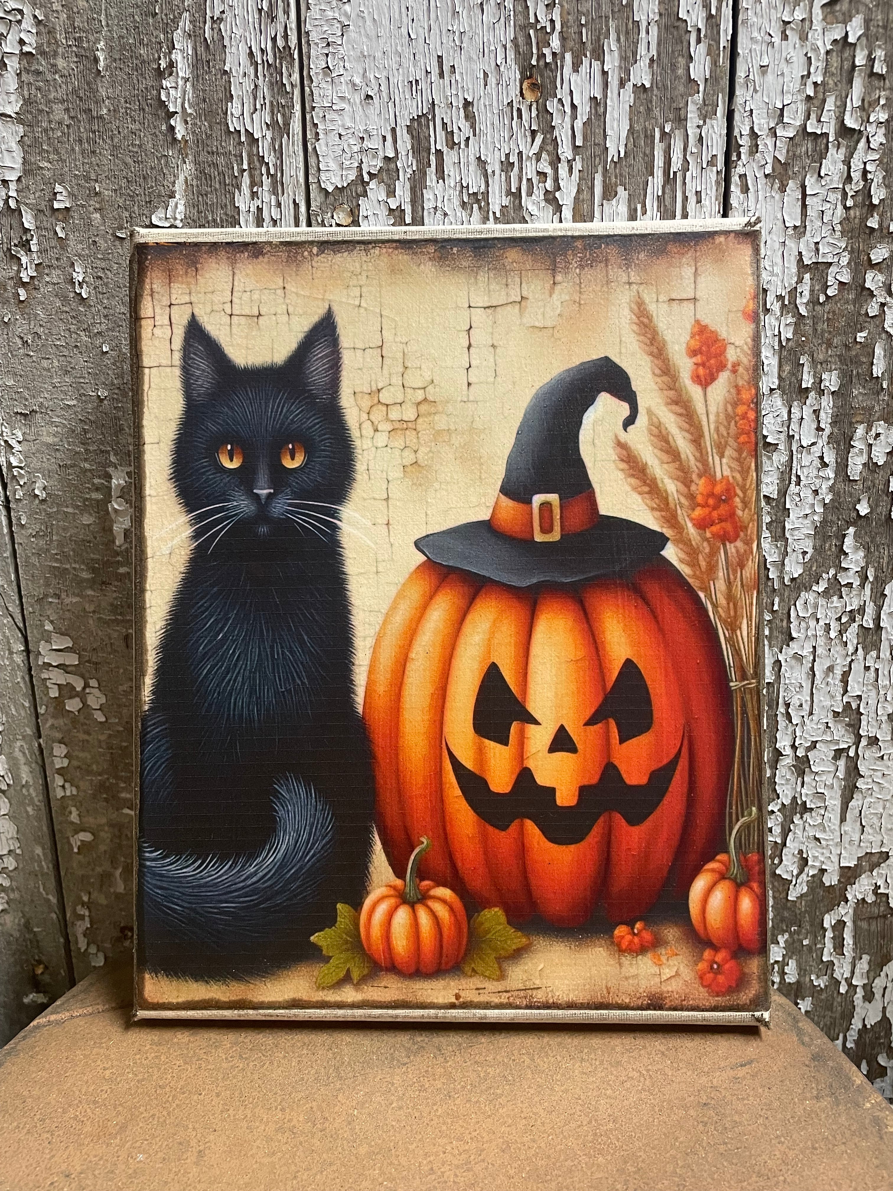 Primitive Fall Grungy Decorative Canvas Print 8x10