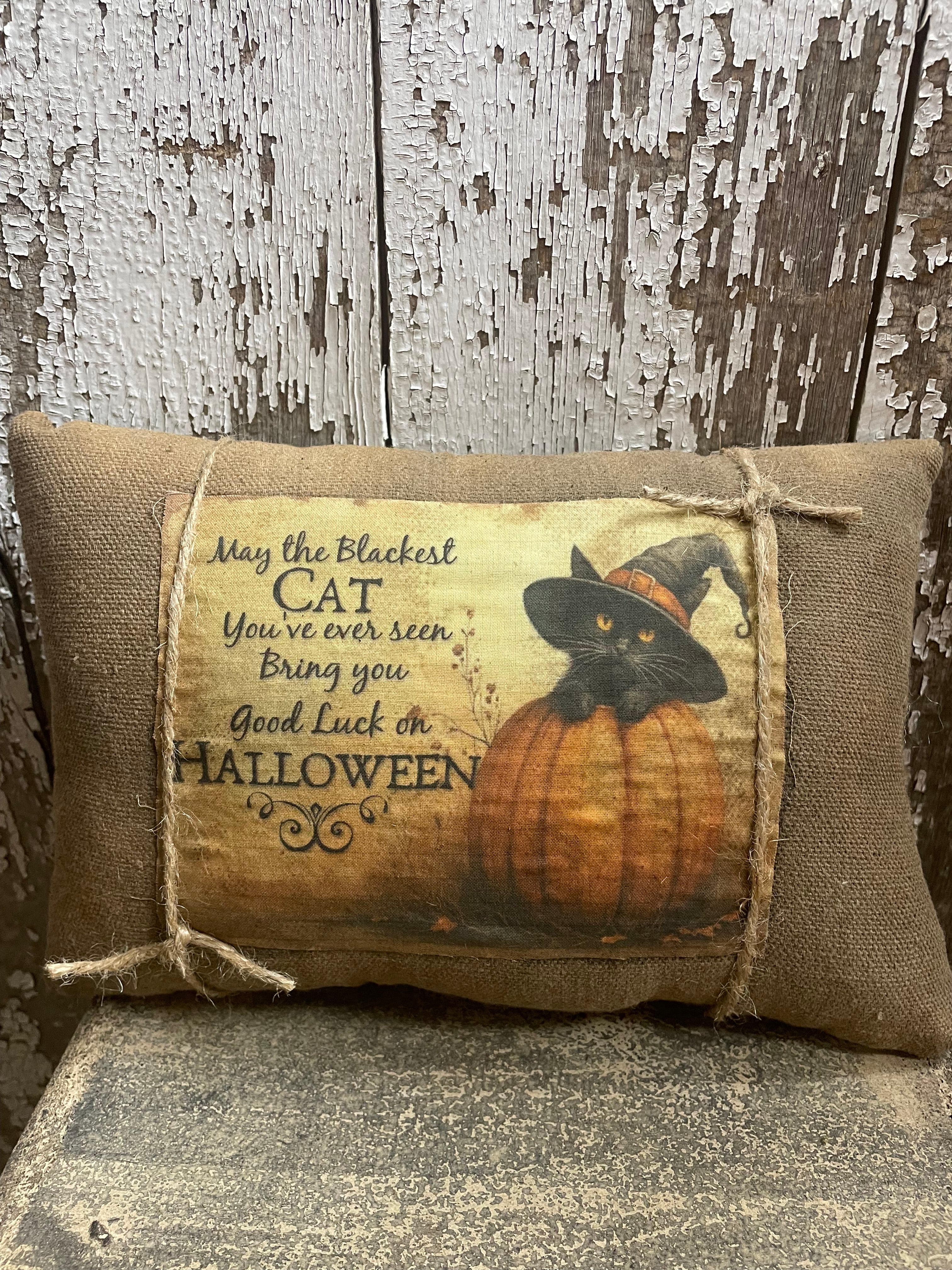 Small Primitive Fall Feedsac Pillow 10x8