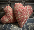 Primitive Handmade Valentines Coverlet Heart Red 10x9