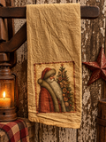 Primitive Decorative Winter Flour Sac Towel With Picture 28x29