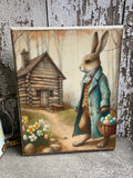 Primitive Easter Grungy Decorative Canvas Print 8x10