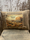 Small Primitive Fall Feedsac Pillow 10x8