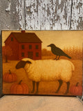 Primitive Fall Grungy Decorative Canvas Print 8x10