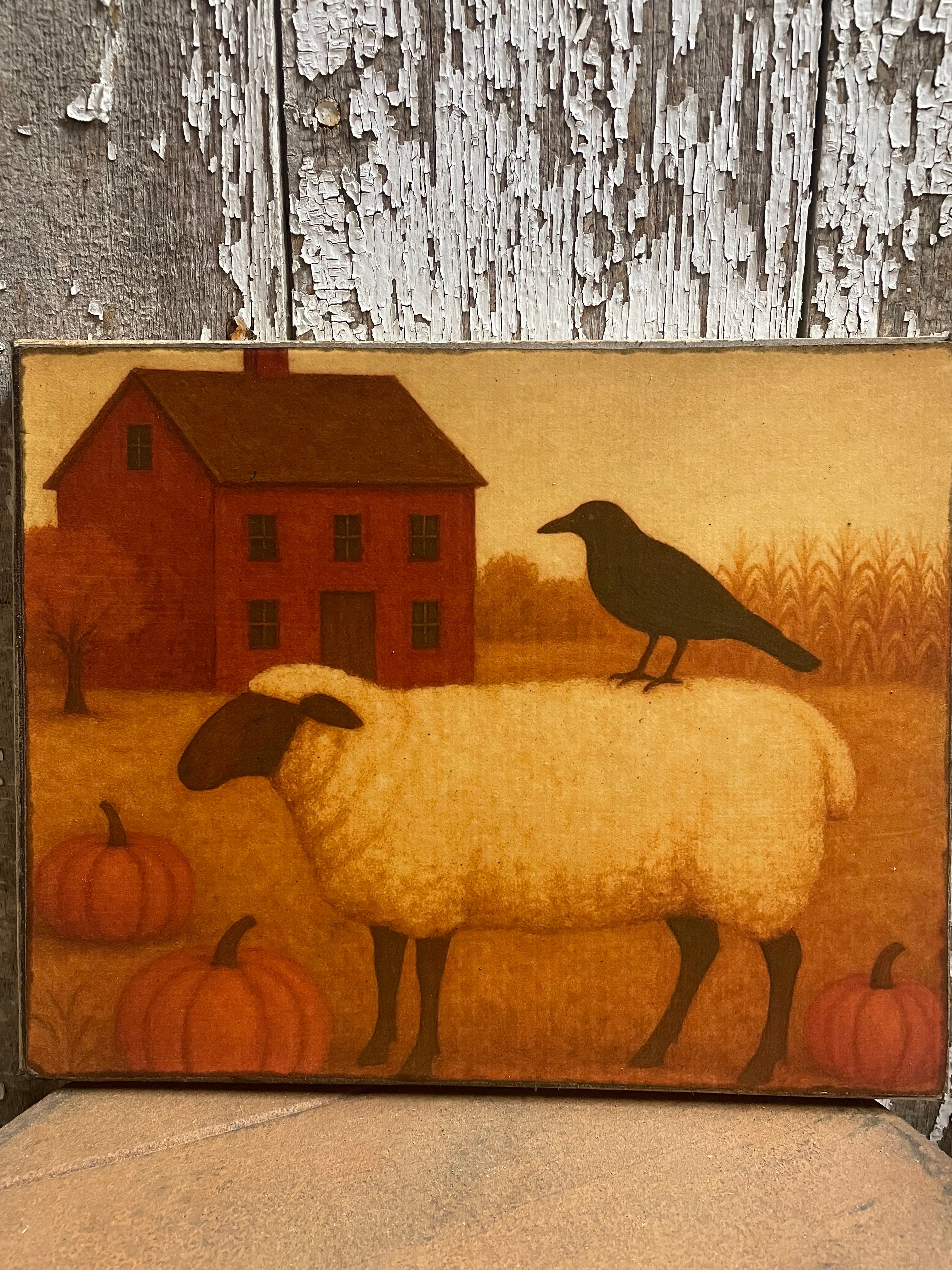 Primitive Fall Grungy Decorative Canvas Print 8x10