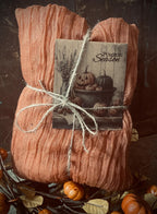 3 Yards of Grungy Stained Primitive Fall Halloween Heavy Cheesecloth For Decorating Orange