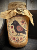 Primitive Valentines Jar With Picture And Keys 6x4